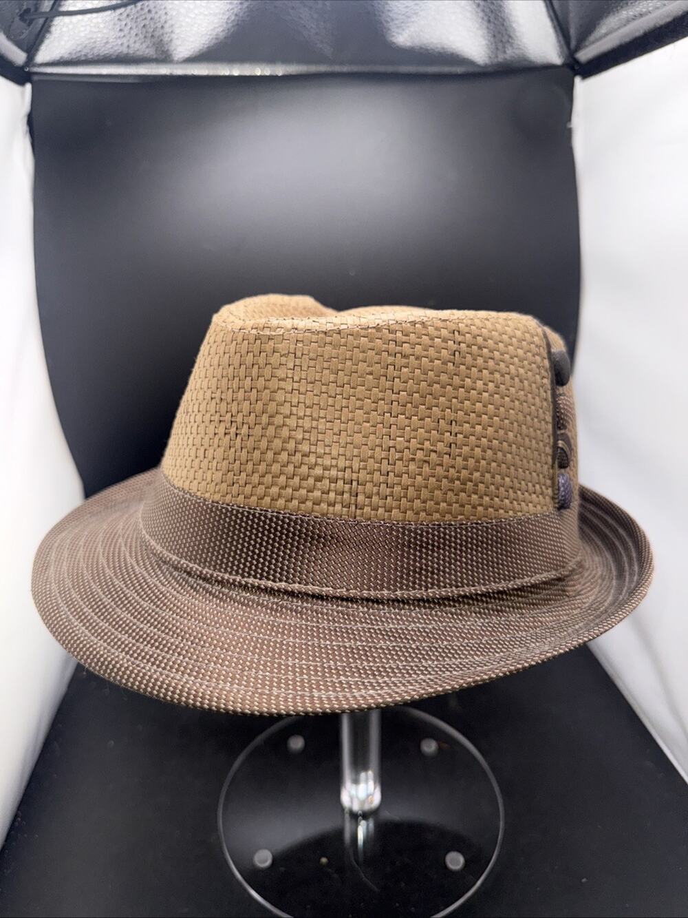 Scala Pronto Brown Toyo Straw Fedora Hat One Size Woven Trilby Summer Unisex